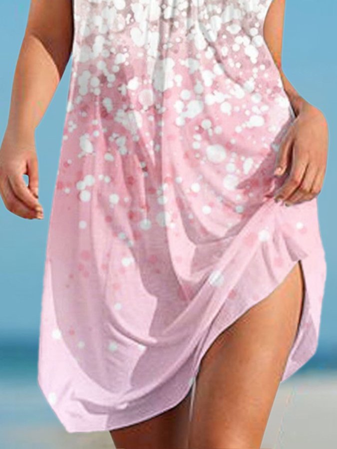 Gradient Print Sexy Sling Beach Dress