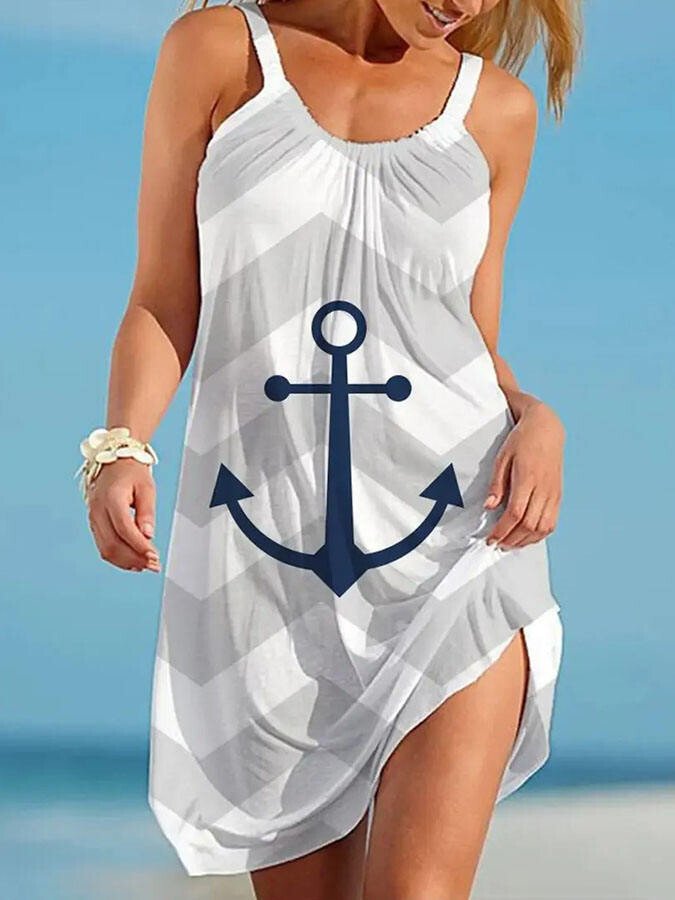 Anchor Print Beach Dress