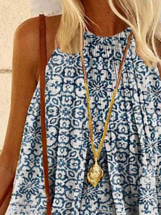 Boho Print Loose Camisole Tank Top