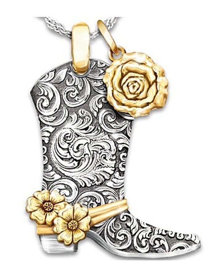 Two-Tone Totem Rose Clavicle Chain