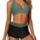 Striped Print Halterneck Tankini