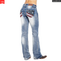 American Flag Stretch Washed Bootcut Jeans