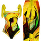Fashion Vintage Abstract Print One Piece Swimsuit Set