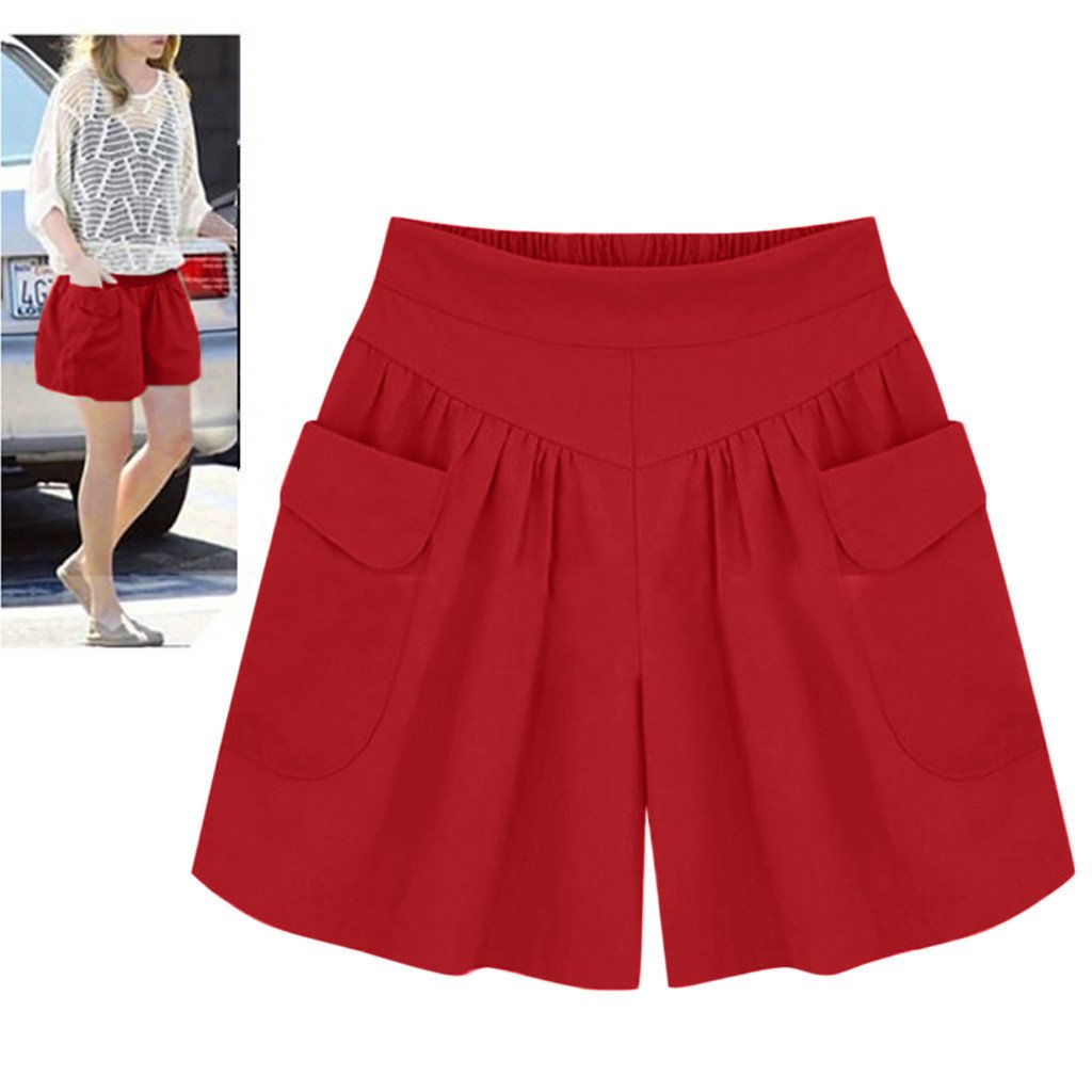 Hot SaleWomen Beach Casual Hot Shorts with Elastic Waistband