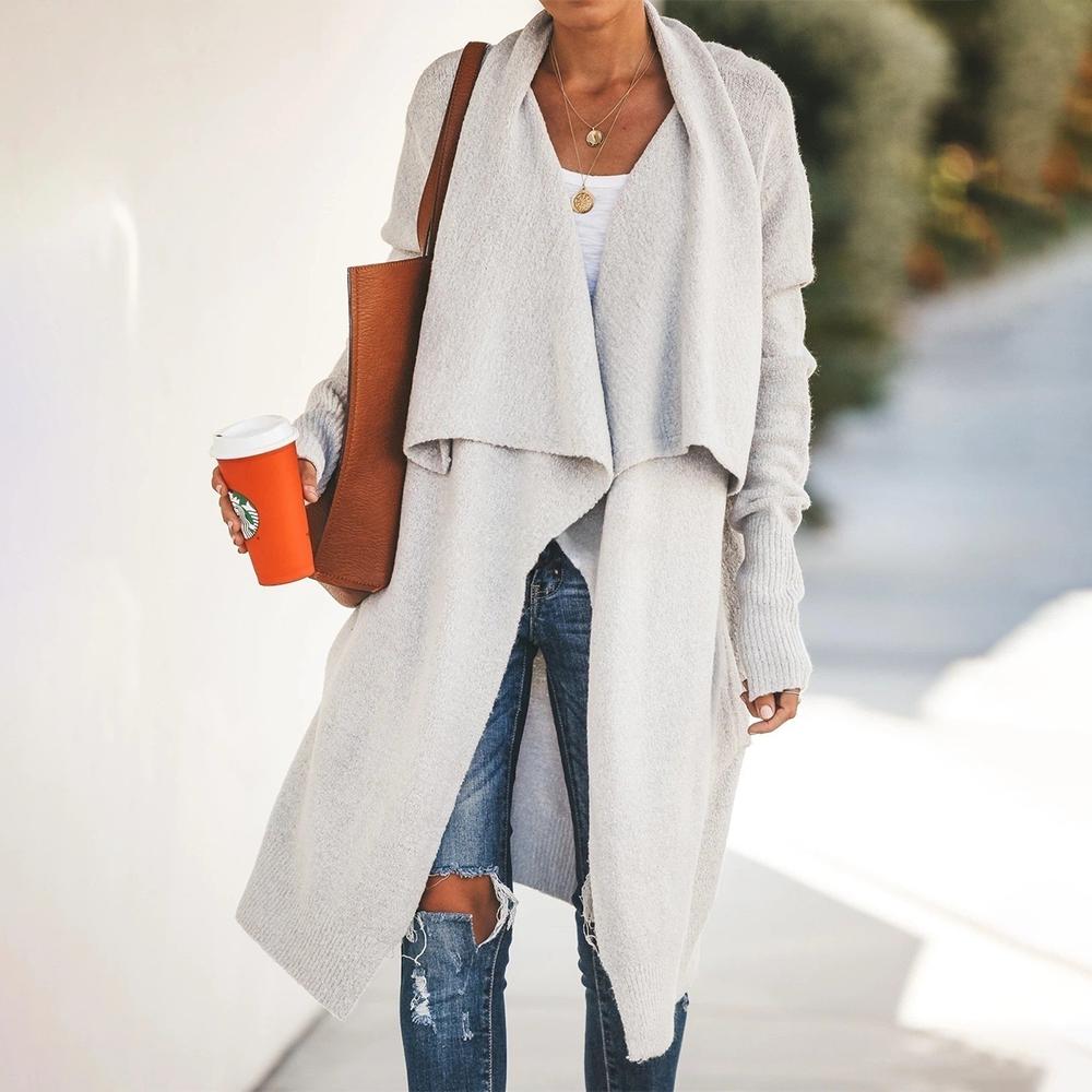 Baggy Plain Long Sleeve Cardigan