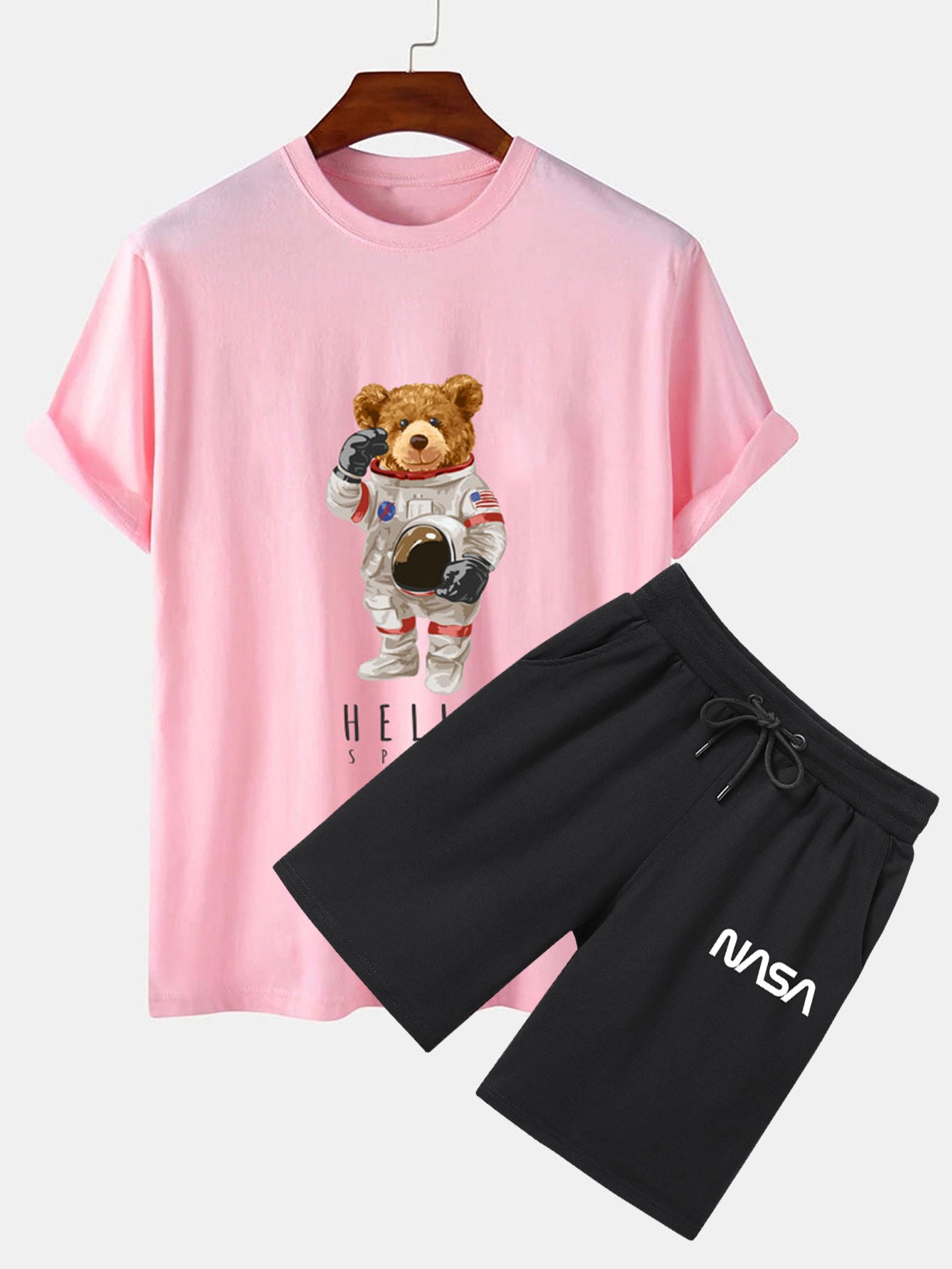 Astronaut Bear Print T-Shirt & NASA Print Shorts