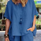 Women's Cotton Linen Casual Loose Two Piece Suit