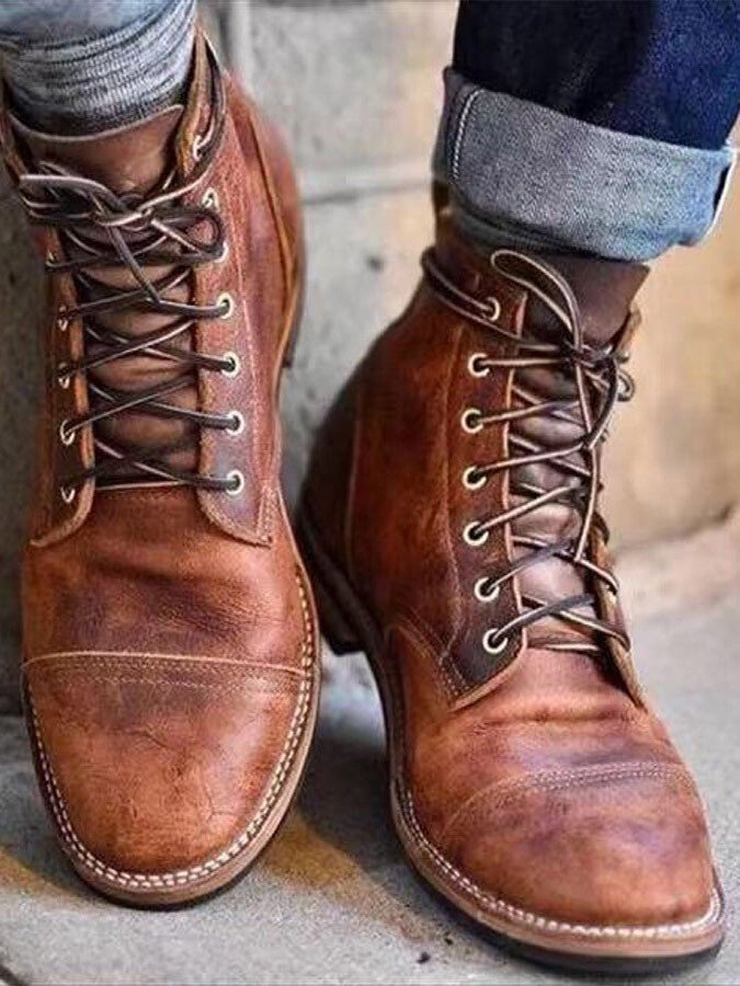 Vintage Lace-Up Ankle Boots