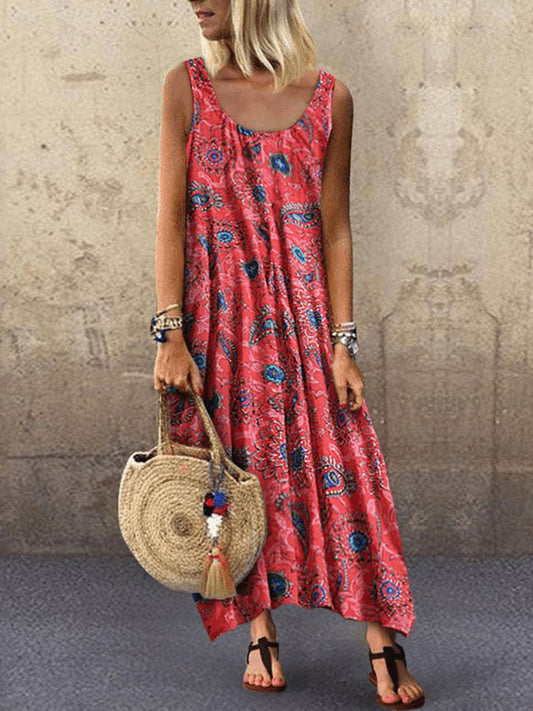 Printed Sleeveless Resort Dress