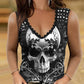 Cold Shoulder Skull Gothic Laced T-Shirt