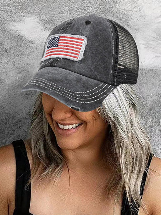 Vintage Washed Distressed American Flag Cap