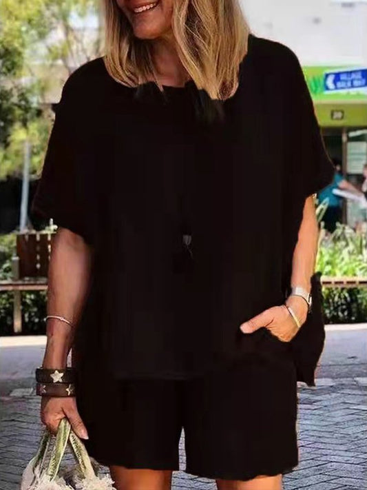 Women's Cotton Linen Casual Loose Two Piece Suit