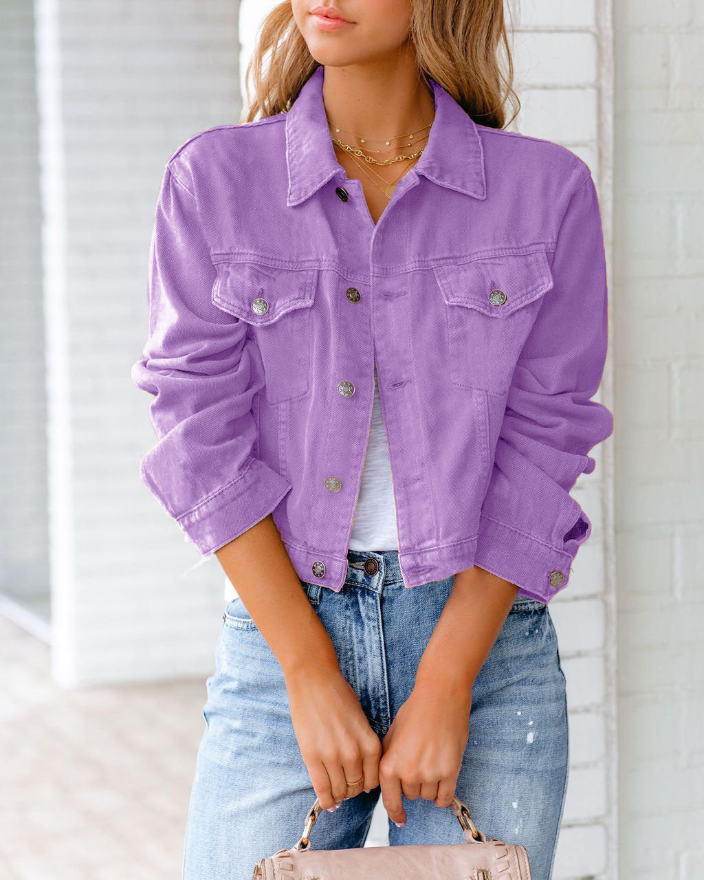 2022 Women Long Sleeve Casual Coat Denim Jacket
