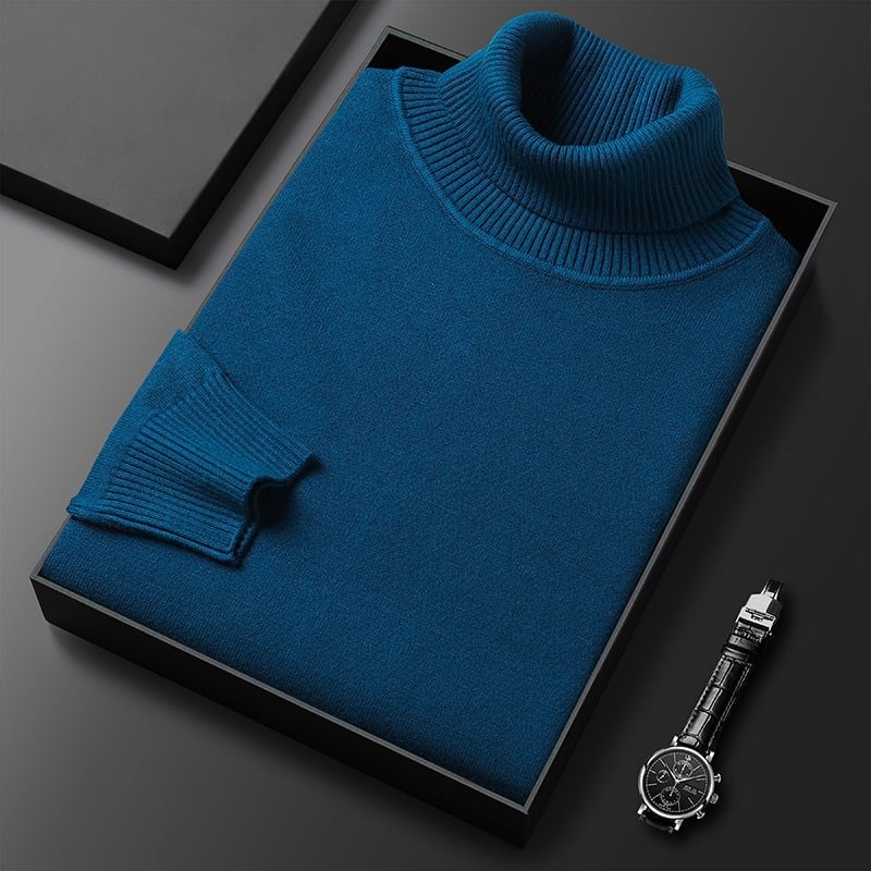 Solid Color Turtleneck Sweater