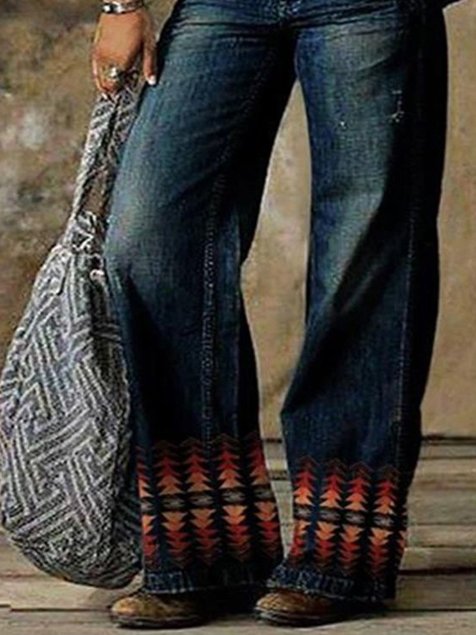 Wide-Leg Jeans Trousers