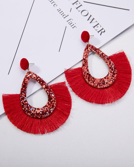 Personality Geometric Water Drop Hollow  Earrings