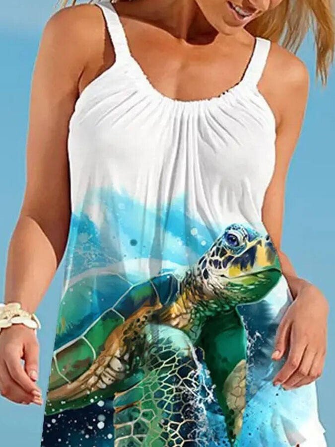 Turtle Print Beach Dress