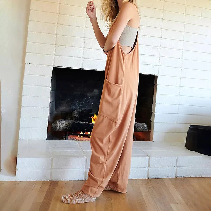 Wide Leg Jumpsuit with Pockets - RAkkiss