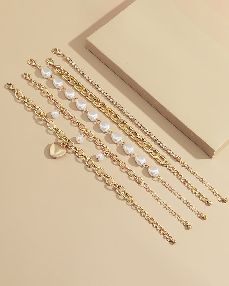 Fashion Heart Bracelet Set