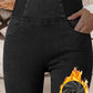 Hohe Taille  Wärme Unifarben Denim Lässig  Fest Jeans