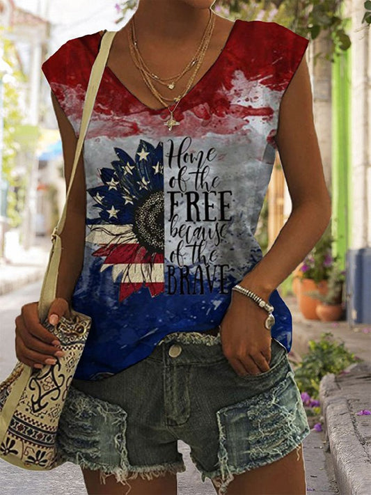 Women's Independence Day Printed Vest