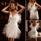 Sexy and elegant fringed party dress