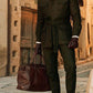 Single-breasted Mid-length Men's Stand-up Collar Woolen Trench Coat