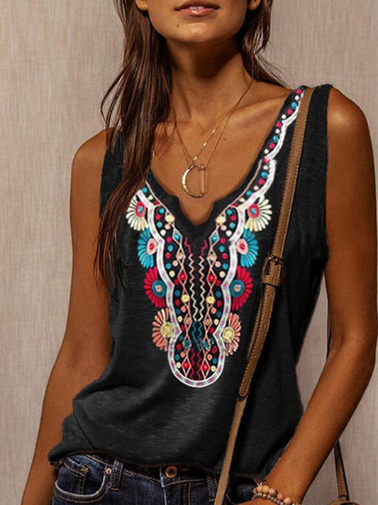 Floral Print V-Neck Tank Top2