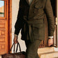 Single-breasted Mid-length Men's Stand-up Collar Woolen Trench Coat