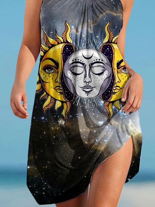 Sun Print Sexy Sling Beach Dress