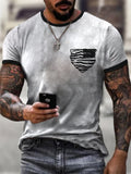 Mens American Flag Pocket Print T-shirt