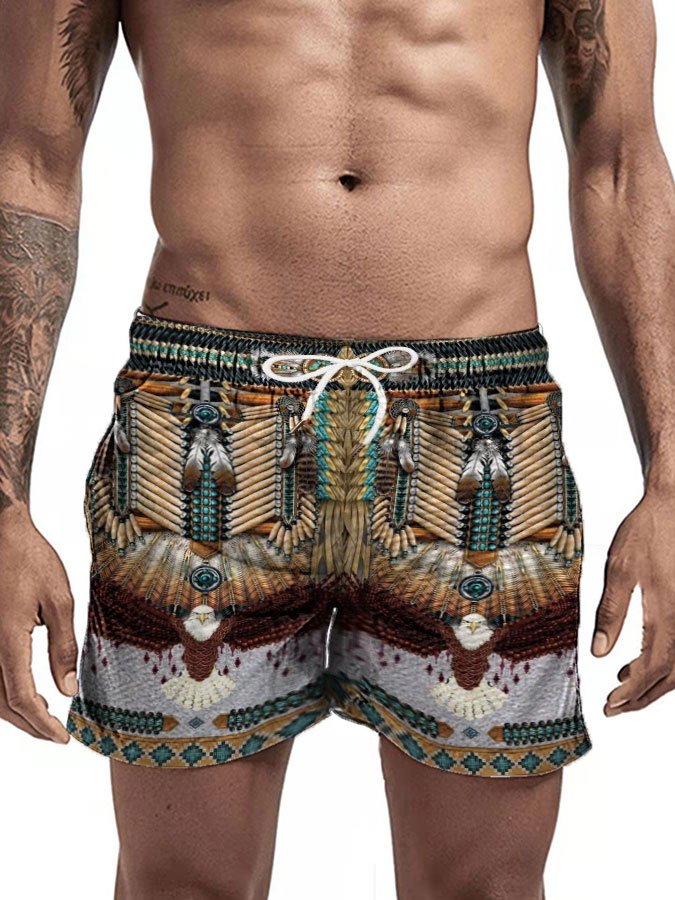 Men's Western Print Shorts