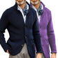 Men's Retro Navy Heavy Knitted Jacket