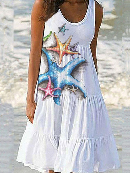 Beach Vacation Ocean Print Dress