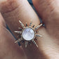 Decorative Gemstone Sunflower Ring