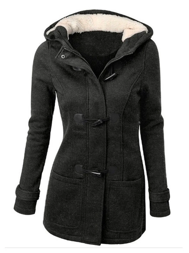 Basics Simple Regular Fit Casual Hooded Fleece Coat