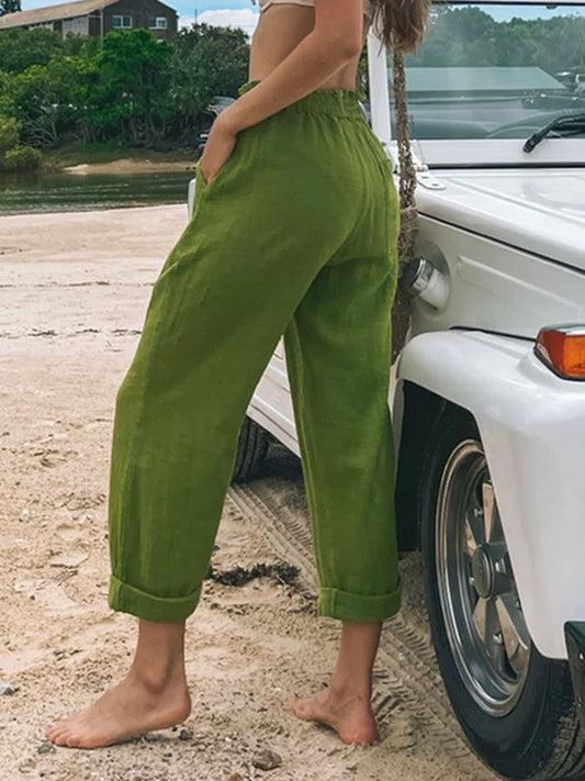 Casual Solid Color Trousers