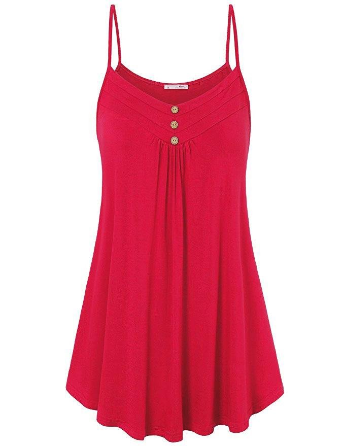 Sexy V-neck Sling Button Casual Dress