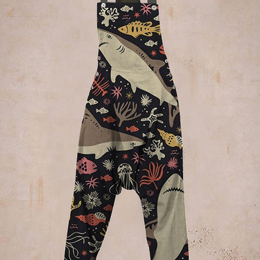 Ladies Casual Printed Harem Jumpsuit