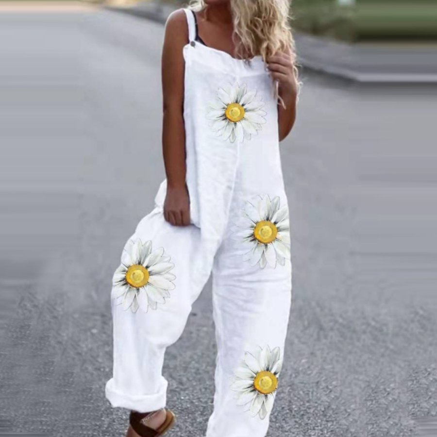 Ladies Floral Print Casual Jumpsuit