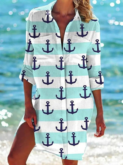 Ocean Printed Holiday Casual Shirt