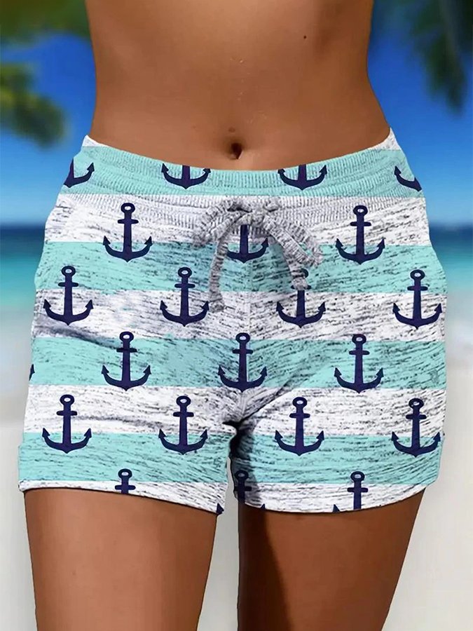 Women'S Striped Print Shorts