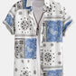 Paisley Print Button Up Shirt #Random Pattern Design# & Shorts
