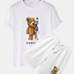 Robot Bear Print T-Shirt & Shorts