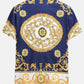 Baroque Print Button Up Shirt & Shorts