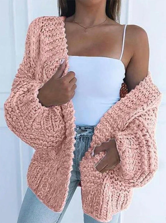 Solid Color Knitted Comfy Sweater Cardigan