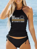 Day Drink My Favorite Hobby Print Print Bikini Set