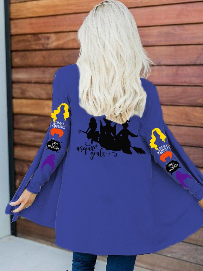 Fashion Print Long-Sleeve Cardigan