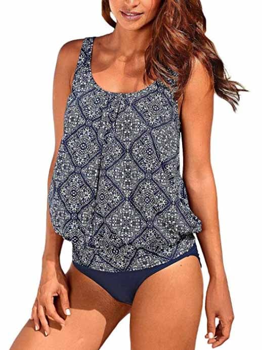 Split Print Swimsuit