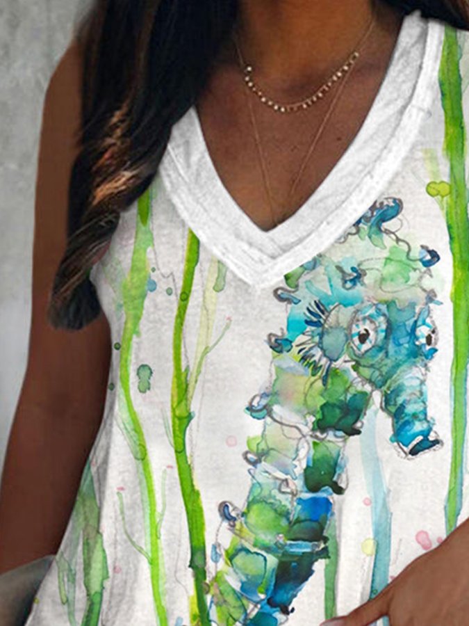 Seahorse Print Vest